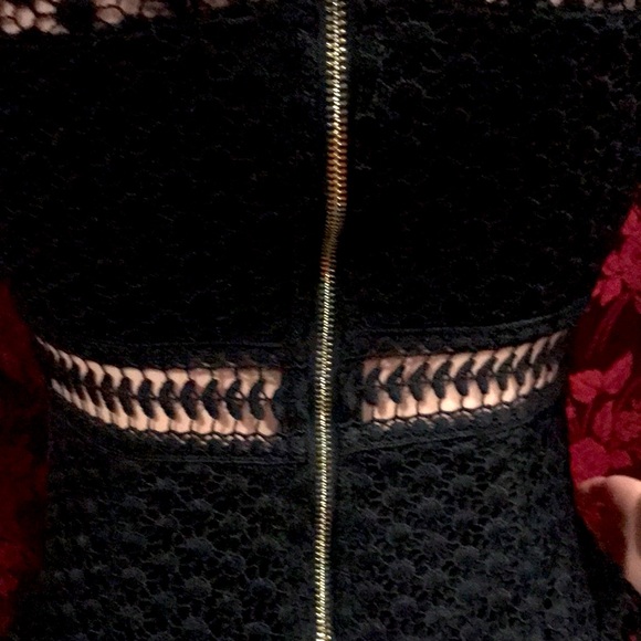 AQUA black XS embroidered mini dress. - Picture 9 of 11